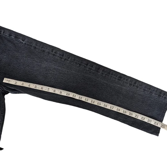 Agolde 90s Pinch Waist High Rise Straight Jean Black Washed Size 23 - Picture 5 of 7